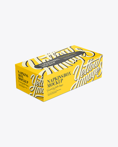 Download Napkin Box With Curve Opening Mockup Horizontal Orientation High Angle Shot In Box Mockups On Yellow Images Object Mockups Yellowimages Mockups