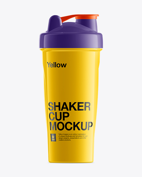 Download White Shaker Bottle Mockup In Cup Bowl Mockups On Yellow Images Object Mockups PSD Mockup Templates