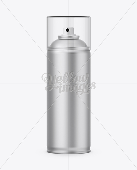 Metallic Spray Can Without Cap Mockup Front View In Can Mockups On Yellow Images Object Mockups