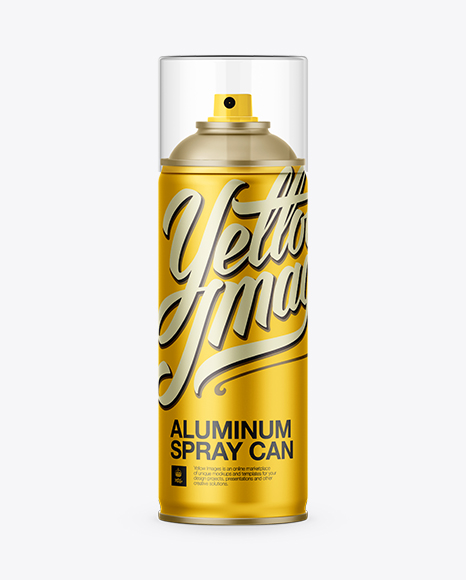 Download Aluminum Spray Can W Clear Cap Mockup In Can Mockups On Yellow Images Object Mockups PSD Mockup Templates