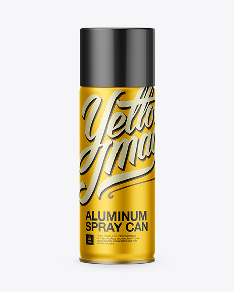 Download Aluminum Spray Can W White Cap Mockup In Can Mockups On Yellow Images Object Mockups PSD Mockup Templates