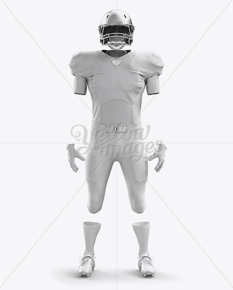 American Football Kit Mockup Front View In Apparel Mockups On Yellow Images Object Mockups