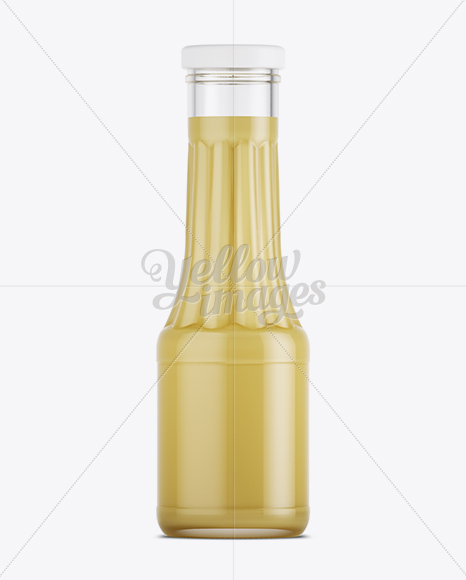 Glass Bottle W  Mustard Mockup PSD #3