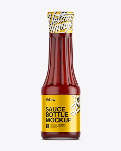 Download Salsa Sauce Bottle Mockup In Bottle Mockups On Yellow Images Object Mockups PSD Mockup Templates