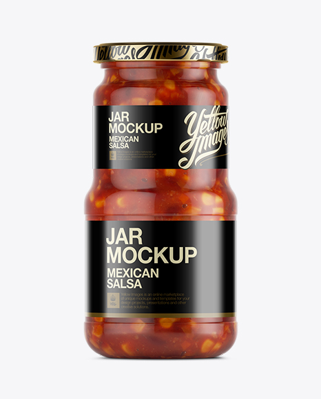 Download Mexican Salsa Jar Mockup In Jar Mockups On Yellow Images Object Mockups