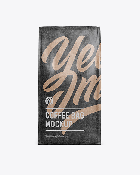 Download Kraft Paper Coffee Bag Mockup - Front View in Pouch ...