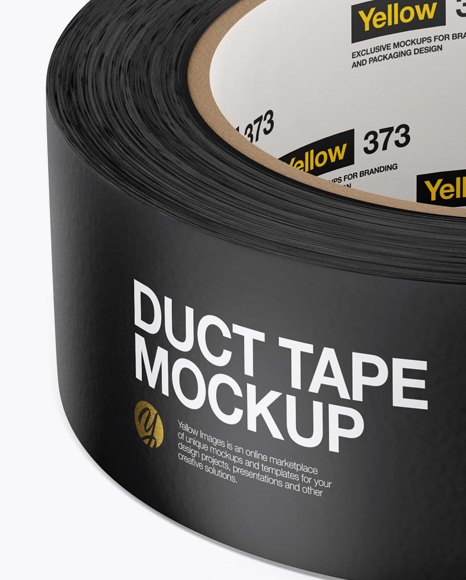 Matte Duct Tape Mockup (High-Angle Shot) on Yellow Images Object Mockups