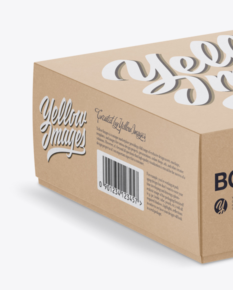 Kraft Box Mockup   Half Side View (High Angle Shot) PSD #2