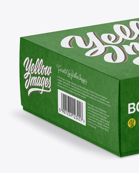 Textured Box Mockup   Half Side View (High Angle Shot) PSD #2