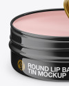 Download Opened Glossy Lip Balm Tin Mockup - Front View (High-Angle ...