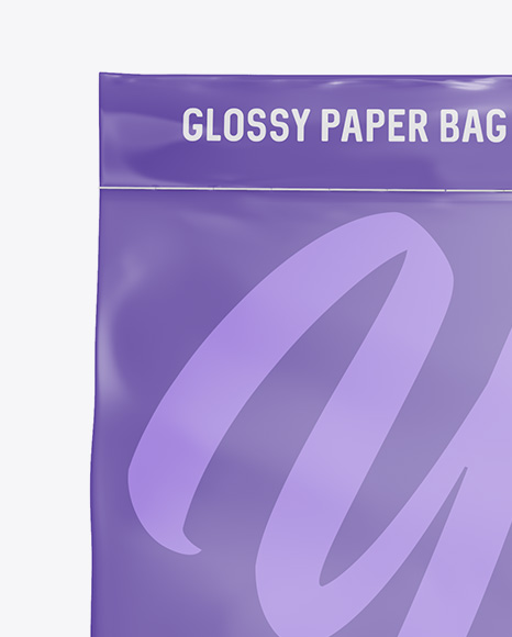 Stitched Glossy Paper Bag Mockup   Front View PSD #2