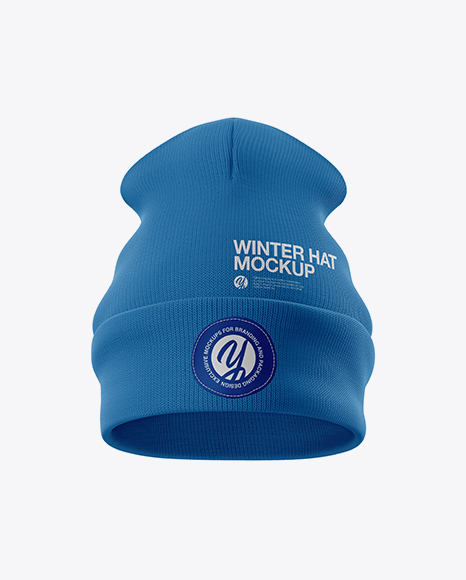 Turn Up Beanie Hat Mockup   Front View PSD #4