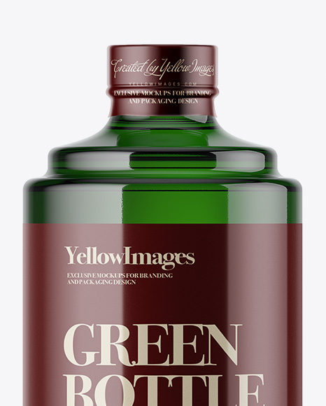 Green Glass Bottle Mockup PSD #4