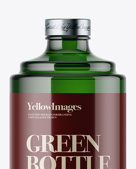 Green Glass Bottle Mockup PSD #5