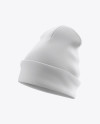 Download Turn Up Beanie Hat Mockup Half Side View In Apparel Mockups On Yellow Images Object Mockups