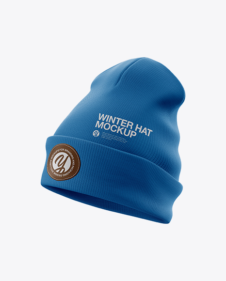 Turn Up Beanie Hat Mockup Half Side View In Apparel Mockups On Yellow Images Object Mockups