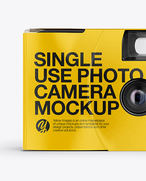 Download Disposable Camera Mockup Front View In Object Mockups On Yellow Images Object Mockups PSD Mockup Templates