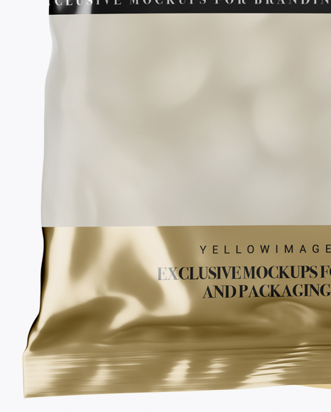 Frosted Plastic Bag With Dumplings   Metallic Finish Mockup PSD #1