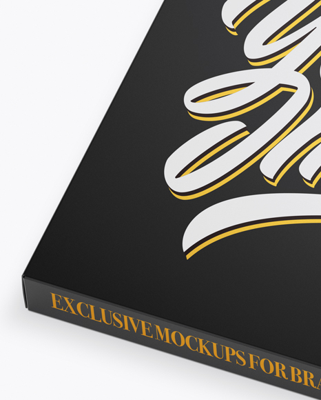 Download Matte Chocolate Box Mockup Half Side View High Angle Shot In Box Mockups On Yellow Images Object Mockups PSD Mockup Templates