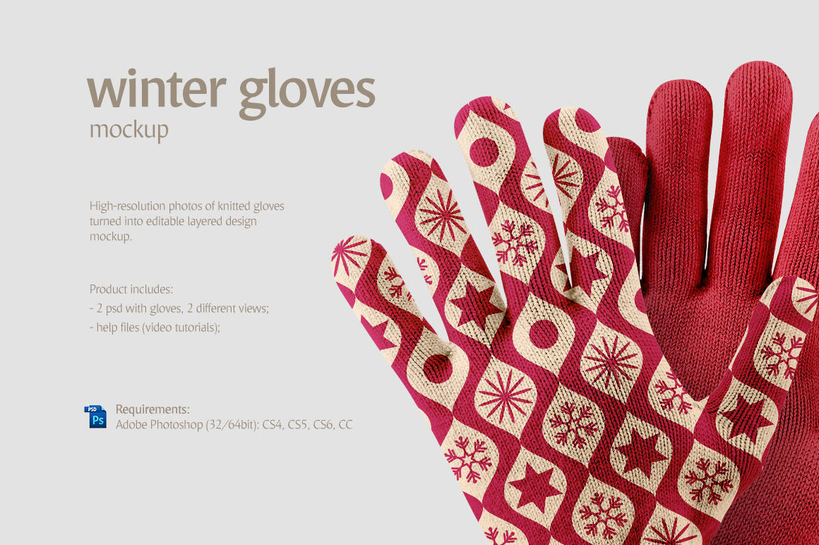 Download Winter Gloves Mockup in Apparel Mockups on Yellow Images ...