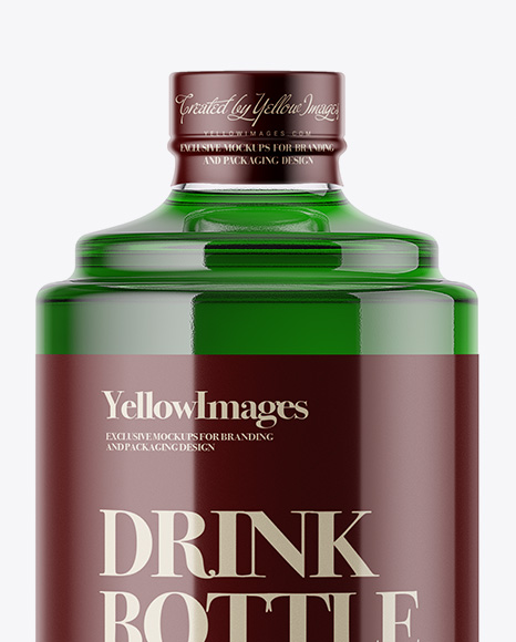 Glass Bottle W  Drink Mockup PSD #1