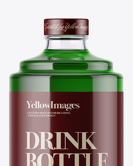 Glass Bottle W  Drink Mockup PSD #6
