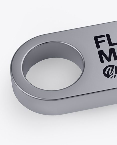 Aluminium Flash Drive Mockup   Half Side View (High Angle Shot) PSD #2