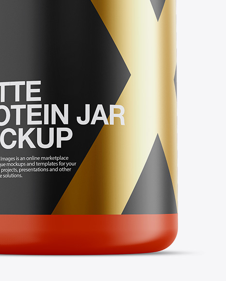 Matte Plastic Protein Jar Mockup - Hero Shot Matte Plastic Protein Jar Mockup - Hero Shot