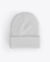 Turn Up Beanie Hat Mockup - Top View in Apparel Mockups on ...