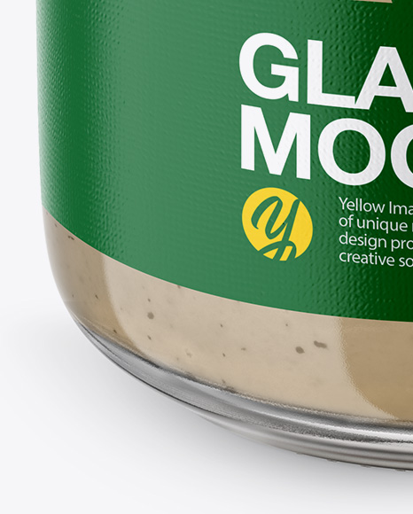 Glass Jar with Mushroom Sauce Mockup - Front View (High Angle Shot) Glass Jar with Mushroom Sauce Mockup - Front View (High Angle Shot)