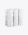 24x Toilet Tissue Pack Mockup - Half Side View