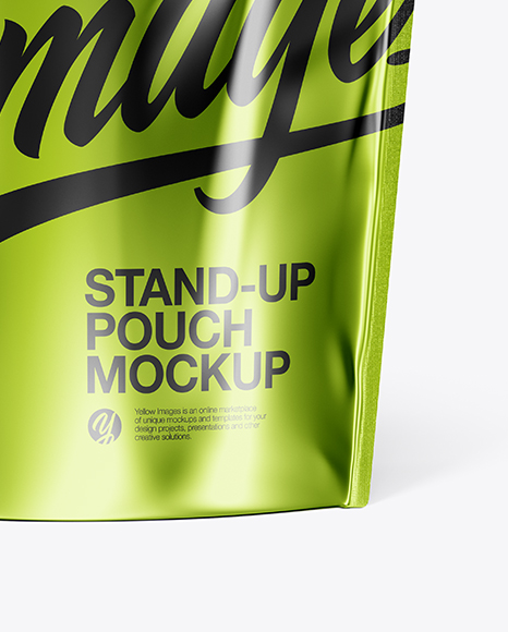 Metallic Stand Up Pouch Mockup PSD #1
