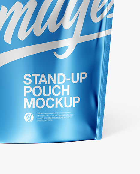 Matte Metallic Stand Up Pouch Mockup PSD #1