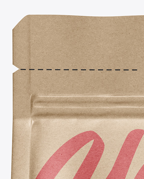 Kraft Food Bag Mockup Front View In Bag Sack Mockups On Yellow Images Object Mockups