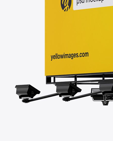 Download Triple Billboard Mockup Front View In Outdoor Advertising Mockups On Yellow Images Object Mockups PSD Mockup Templates