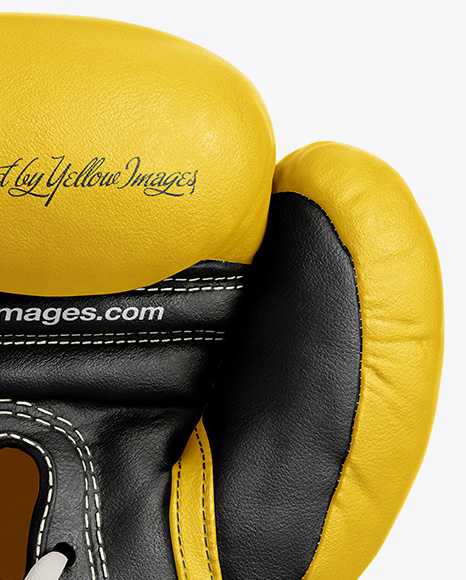 Download Boxing Glove Mockup Back View In Apparel Mockups On Yellow Images Object Mockups PSD Mockup Templates