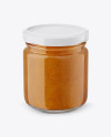 Glass Jar with Curry Sauce Mockup - Front View (High Angle Shot) in Jar