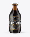 330ml Amber Glass Stout Beer Bottle Mockup