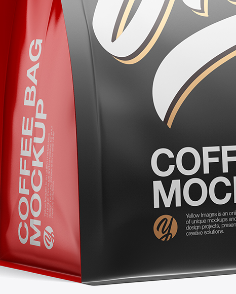 Download Matte Coffee Bag Mockup Half Side View In Bag Sack Mockups On Yellow Images Object Mockups