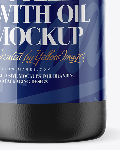 Matte Glass Bottle W/ Oil Mockup Matte Glass Bottle W/ Oil Mockup