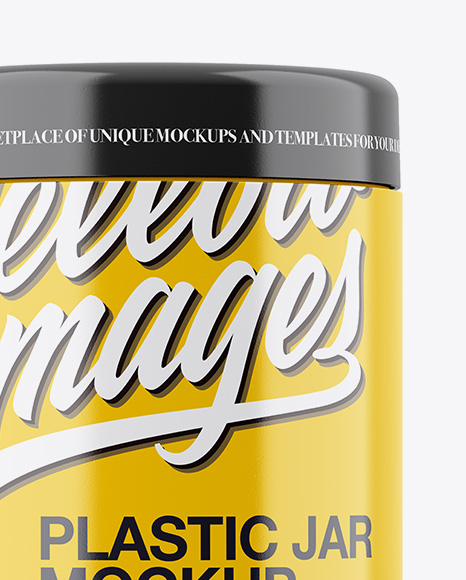 Glossy Plastic Jar Mockup PSD #2