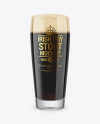 Willi Becher Glass with Irish Dry Stout Beer Mockup on Yellow Images