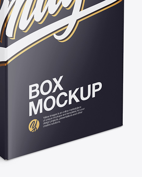 Download Glossy Box Mockup Half Side View High Angle Shot In Box Mockups On Yellow Images Object Mockups PSD Mockup Templates