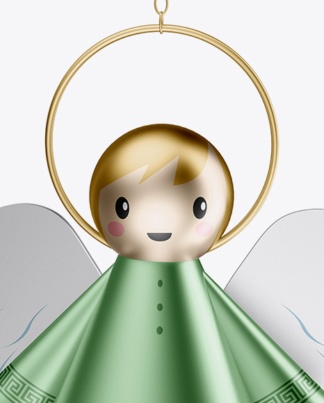 Metallic Christmas Angel Toy Mockup - Free Download Images High Quality