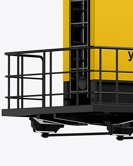 Billboard Mockup Half Side View In Outdoor Advertising Mockups On Yellow Images Object Mockups