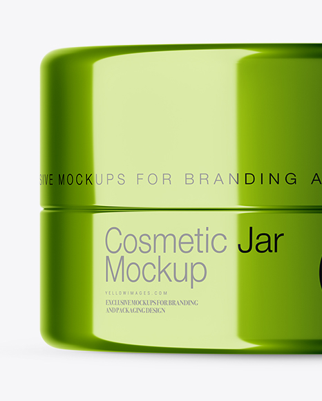 Metallic Cosmetic Jar Mockup   Front View PSD #3