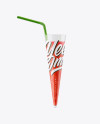 Download Plastic Cup w/ Watermelon Smoothie and Straw Mockup in Cup ...