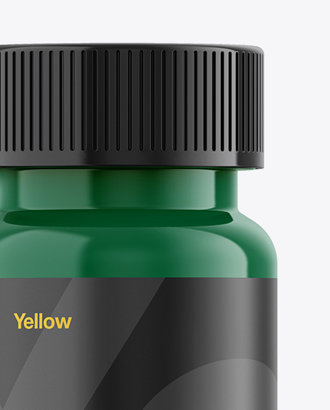 Glossy Plastic Pills Bottle Mockup   Front View PSD #2