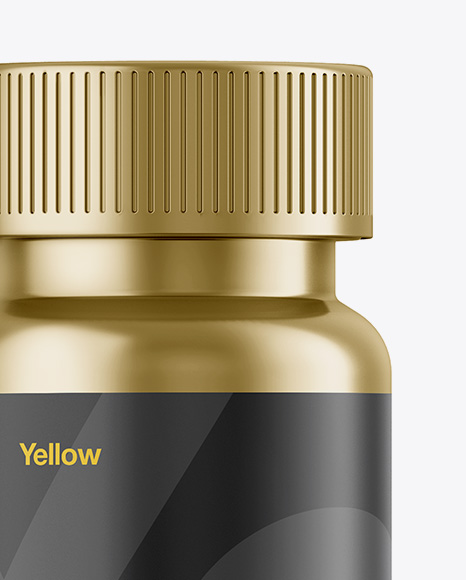 Metallic Pills Bottle Mockup   Front View PSD #2