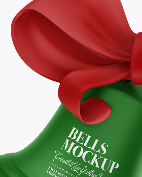 Matte Christmas Bells Mockup - download high resolution PSD, JPEG, PNG